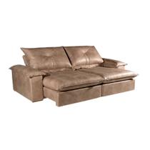 Sofá 4 Lugares Retrátil Amsterdã Veludo Bege 250cm