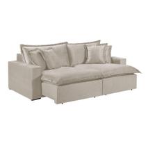 Sofá 4 Lugares Retrátil Com Encosto Fixo Martins M-145 Creme Sofá 4 Lugares Retrátil Com Encosto Fixo Martins M-145 Creme