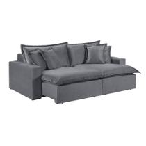 Sofá 4 Lugares Retrátil Com Encosto Fixo Martins M-145