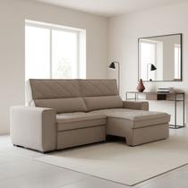 Sofá 4 Lugares Retrátil e Reclinável 250cm Viena