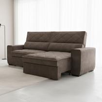 Sofá 4 Lugares Retrátil e Reclinável 250cm Viena Marrom Sofá 4 Lugares Retrátil e Reclinável 250cm Viena Marrom