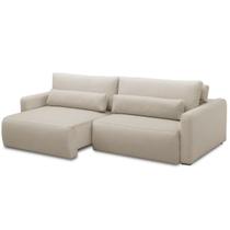 Sofá 4 Lugares Retrátil e Reclinável 270cm com Molas ENSACADAS Vicentin- Bege