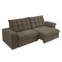 Sofá 4 Lugares Retrátil e Reclinável com Entrada USB Quebec 290cm