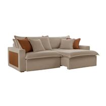 Sofá 4 Lugares Retrátil e Reclinável Dubai Veludo Marrom 270 cm