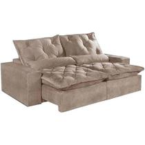 Sofá 4 Lugares Retrátil E Reclinável Elegance Tecido Suede 2,30m Bege Sofá 4 Lugares Retrátil E Reclinável Elegance Tecido Suede 2,30m Bege