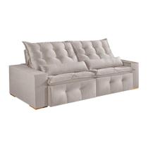 Sofá 4 Lugares Retrátil e Reclinável França Veludo Areia 250 cm