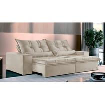 Sofá 4 Lugares Retrátil e Reclinável Galícia Veludo com Molas