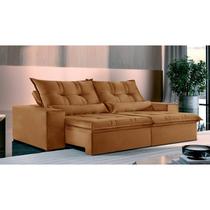 Sofá 4 Lugares Retrátil e Reclinável Galícia Veludo com Molas