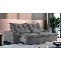 Sofá 4 Lugares Retrátil e Reclinável Galícia Veludo com Molas