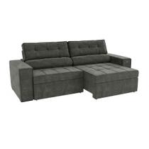 Sofá 4 Lugares Retrátil e Reclinável Lanus Veludo Chumbo 250 cm Sofá 4 Lugares Retrátil e Reclinável Lanus Veludo Chumbo 250 cm