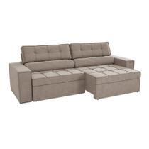 Sofá 4 Lugares Retrátil e Reclinável Lanus Veludo Cinza Claro 270 cm Sofá 4 Lugares Retrátil e Reclinável Lanus Veludo Cinza Claro 270 cm