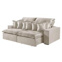 Sofá 4 Lugares Retrátil E Reclinável M-144 Veludo Martins Creme Sofá 4 Lugares Retrátil E Reclinável M-144 Veludo Martins Creme