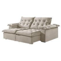 Sofá 4 Lugares Retrátil E Reclinável Martins M-147 Veludo Creme Sofá 4 Lugares Retrátil E Reclinável Martins M-147 Veludo Creme