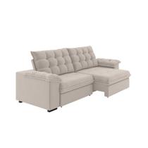 Sofá 4 Lugares Retrátil e Reclinável Palermo Veludo Capuccino 250 cm