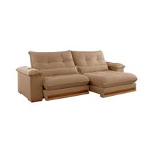 Sofá 4 Lugares Retrátil e Reclinável Qatar Linho Bege 280 cm Sofá 4 Lugares Retrátil e Reclinável Qatar Linho Bege 280 cm