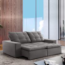 Sofá 4 Lugares Retrátil e Reclinável Super Pilow 230cm Paris Veludo Sofá 4 Lugares Retrátil e Reclinável Super Pilow 230cm Paris Veludo