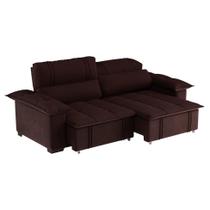 Sofá 4 Lugares Retrátil e Reclinável Zurique Suede Café Sofá 4 Lugares Retrátil e Reclinável Zurique Suede Café