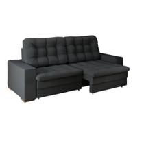 Sofá 4 Lugares Retrátil Lubeck Plush Suede Grafite 250 cm Sofá 4 Lugares Retrátil Lubeck Plush Suede Grafite 250 cm