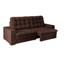 Sofá 4 Lugares Retrátil Lubeck Plush Suede Marrom 250 cm Sofá 4 Lugares Retrátil Lubeck Plush Suede Marrom 250 cm
