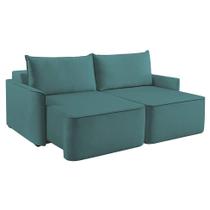 Sofá 4 Lugares Retrátil Moon Linho Verde 260 cm