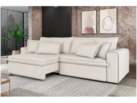 Sofá 4 Lugares Retrátil Recinável Bouclé Mediterrâneo Trentino Flexforma Estofados
