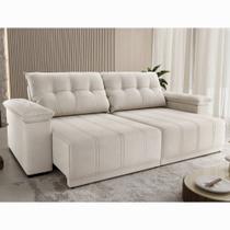 Sofá 4 Lugares Retrátil Reclinável 230cm Veludo Braga Viero Móveis