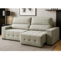 Sofá 4 Lugares Retrátil Reclinável 250cm Linho Village Ferguile