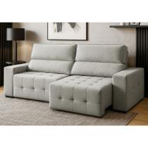 Sofá 4 Lugares Retrátil Reclinável 250cm Linho Village Ferguile