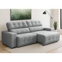 Sofá 4 Lugares Retrátil Reclinável 250cm Veludo Atualle Ferguile Sofá 4 Lugares Retrátil Reclinável 250cm Veludo Atualle Ferguile