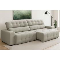 Sofá 4 Lugares Retrátil Reclinável 280cm Linho Atualle Ferguile