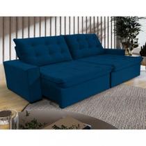 Sofá 4 Lugares Retrátil Reclinável 290cm Veludo Califórnia Wood Estofados