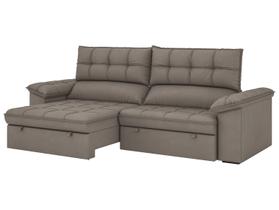 Sofá 4 Lugares Retrátil Reclinável Slim Molas Ensacadas Milano BestHouse Sofás