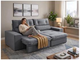 Sofá 4 Lugares Retrátil Reclinável Suede Palatino Linoforte Sofá 4 Lugares Retrátil Reclinável Suede Palatino Linoforte