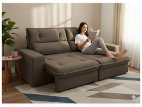 Sofá 4 Lugares Retrátil Reclinável Suede Palatino Linoforte Sofá 4 Lugares Retrátil Reclinável Suede Palatino Linoforte