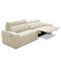 Sofá 4 Lugares Rettrátil Reclinável Elétrico 284cm Mazi L06 Couro Off White - Lyam Decor Sofá 4 Lugares Rettrátil Reclinável Elétrico 284cm Mazi L06 Couro Off White - Lyam Decor