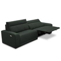 Sofá 4 Lugares Rettrátil Reclinável Elétrico 284cm Mazi L06 material sintético Escuro - Lyam Decor
