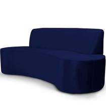 Sofá 4 Lugares Sala de Estar 260 cm Bélgica Veludo Azul Marinho G15 - Gran Belo Sofá 4 Lugares Sala de Estar 260 cm Bélgica Veludo Azul Marinho G15 - Gran Belo