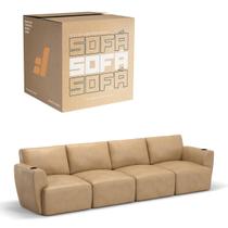 Sofá 4 Lugares Sala De Estar em material sintético Modular Damie Na Caixa Sofá 4 Lugares Sala De Estar em material sintético Modular Damie Na Caixa