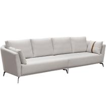 Sofá 4 Lugares Sala de Estar Living 290cm Pés Industrial Evan D06 Veludo Bege - Lyam Decor