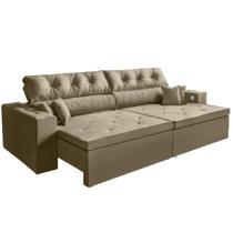 Sofá 4 Lugares Smart 2,62 Metros Castor Retrátil, Reclinável Tecnologia Carregamento 3 portas USB - Sofá na Web