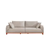 Sofá 4 Lugares Snow Suede Bege 240 cm - Mobly