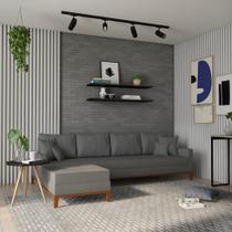 Sofá 4 Lugares Trinidad Com Chaise Esquerdo Linho Cinza Sofá 4 Lugares Trinidad Com Chaise Esquerdo Linho Cinza