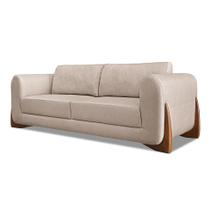 Sofá 4 Lugares Yves Linho Rústico Areia