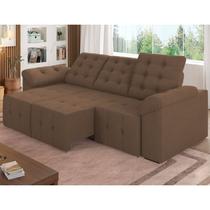 Sofá 5 Lugares 260 Cm Retrátil Reclinável D26 Mola Brasil Suede Bege - SóSofa