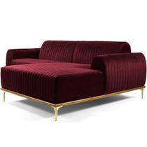 Sofá 5 Lugares Com Chaise Molino 320 Cm Marsala C-278