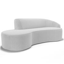 Sofá 5 Lugares Curvo Sala de Estar Living Firenze Direito D02 Bouclê Branco 300 cm C-53 - Lyam Sofá 5 Lugares Curvo Sala de Estar Living Firenze Direito D02 Bouclê Branco 300 cm C-53 - Lyam