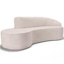 Sofá 5 Lugares Curvo Sala de Estar Living Firenze Direito D02 Linho Cru 300 cm D-461 - Lyam