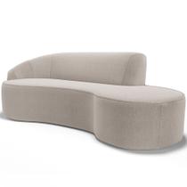 Sofá 5 Lugares Curvo Sala de Estar Living Firenze Esquerdo D02 Bouclê Bege 300 cm C-62 - Lyam