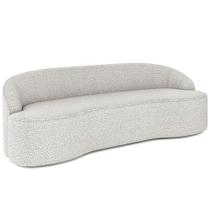 Sofá 5 Lugares Curvo Sala de Estar Living Lótus D02 Bouclê Creme 300 cm B-54 - Lyam
