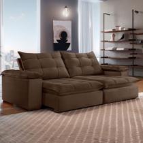 Sofá 5 Lugares Espanha Retrátil e Reclinável 290cm Marrom - Celflex Sofá 5 Lugares Espanha Retrátil e Reclinável 290cm Marrom - Celflex